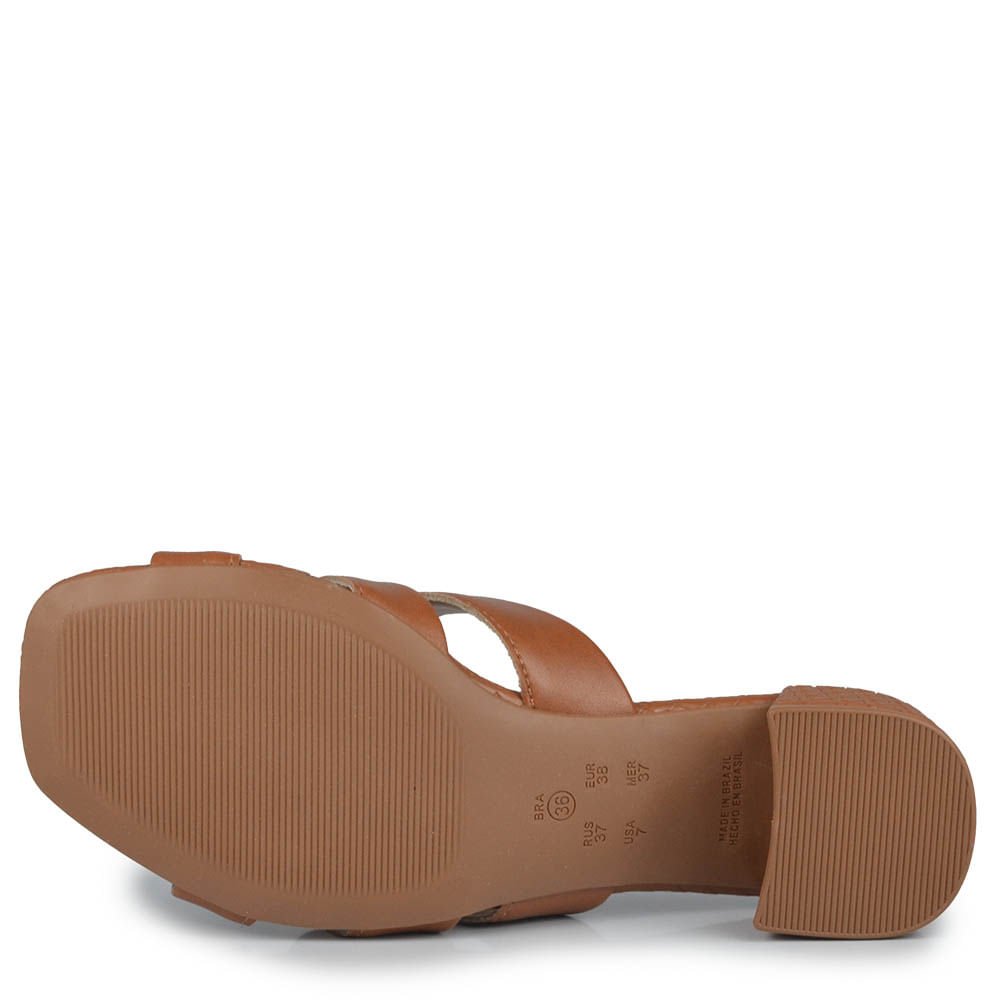 Tamanco Salto Médio Comfortflex 2554401 Marrom 5