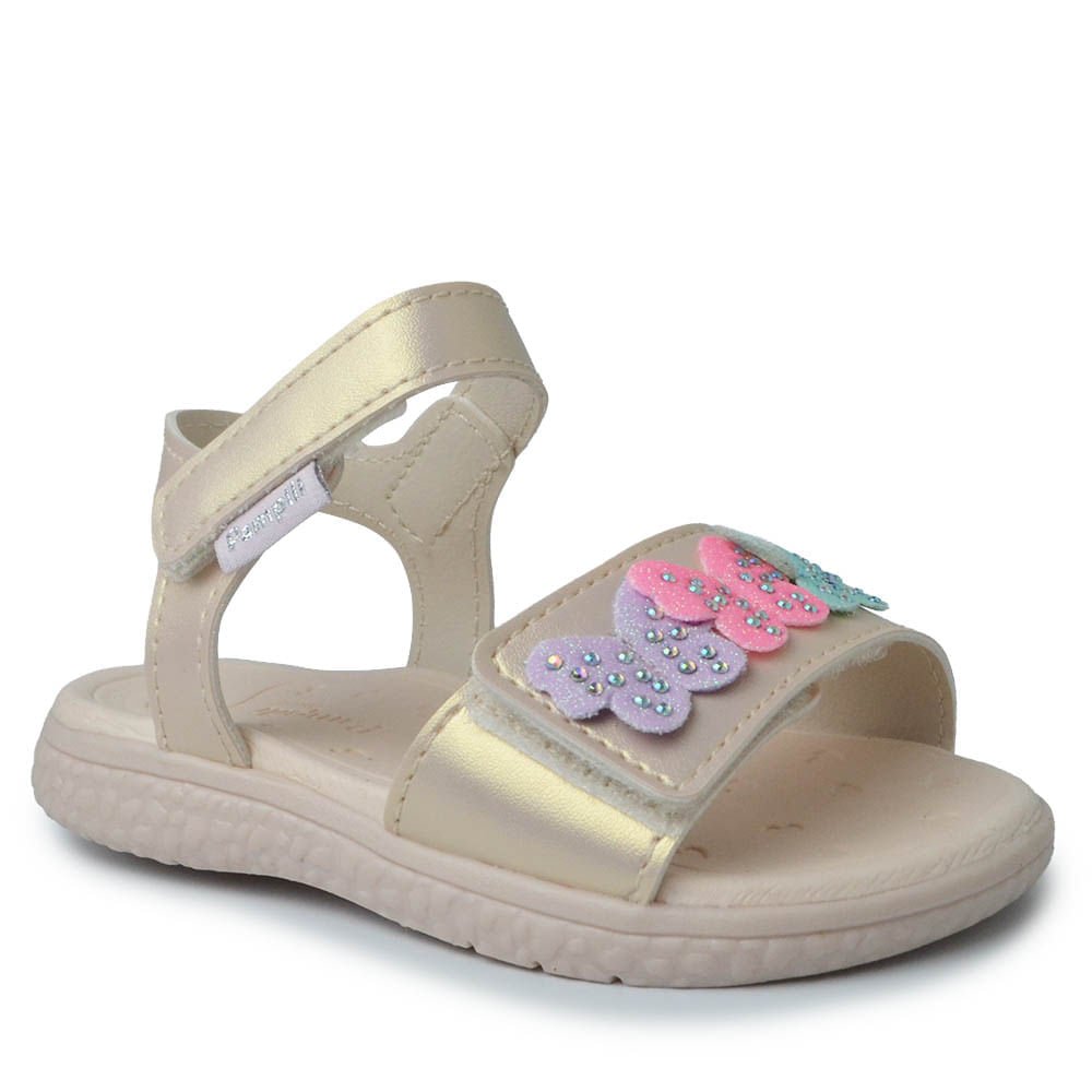 Sandália Papete Pampili Infantil Feminina 763.008 Creme 2