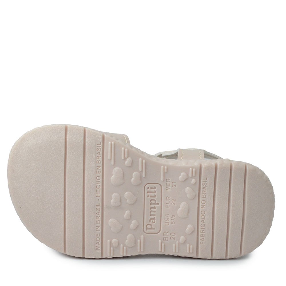 Sandália Papete Pampili Infantil Feminina 763.008 Creme 5