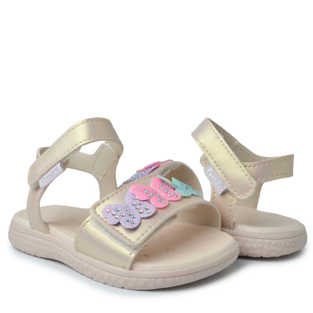 Sandália Papete Pampili Infantil Feminina 763.008 Creme 6