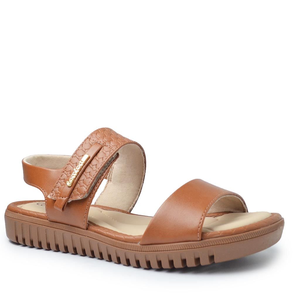 Sandália Papete Comfortflex Feminina 2582403 Marrom Claro 2