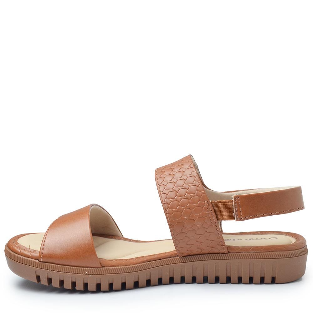 Sandália Papete Comfortflex Feminina 2582403 Marrom Claro 3