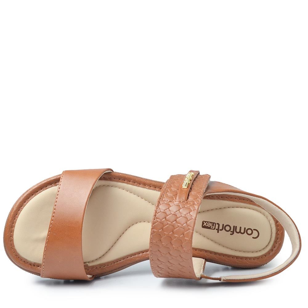 Sandália Papete Comfortflex Feminina 2582403 Marrom Claro 4