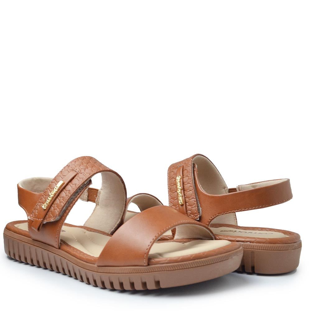 Sandália Papete Comfortflex Feminina 2582403 Marrom Claro 6