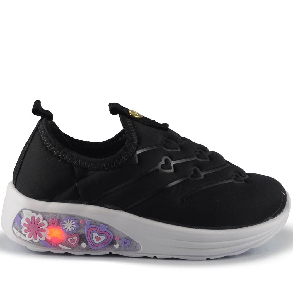 Tênis Infantil Molekinha Feminino Com Led 2731.409 Preto 1