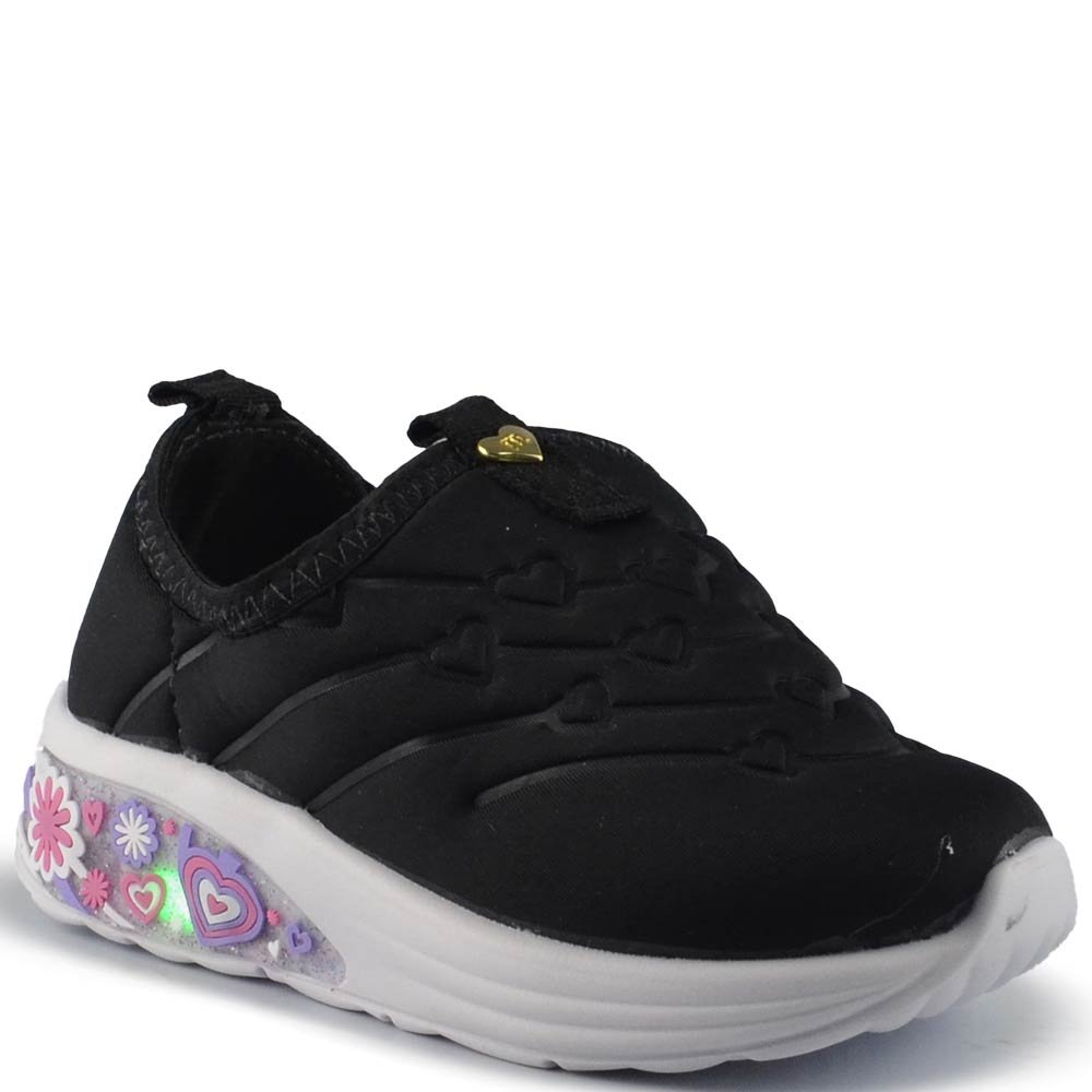 Tênis Infantil Molekinha Feminino Com Led 2731.409 Preto 2