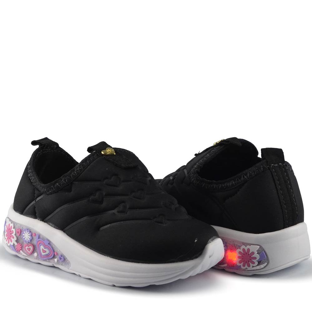 Tênis Infantil Molekinha Feminino Com Led 2731.409 Preto 6