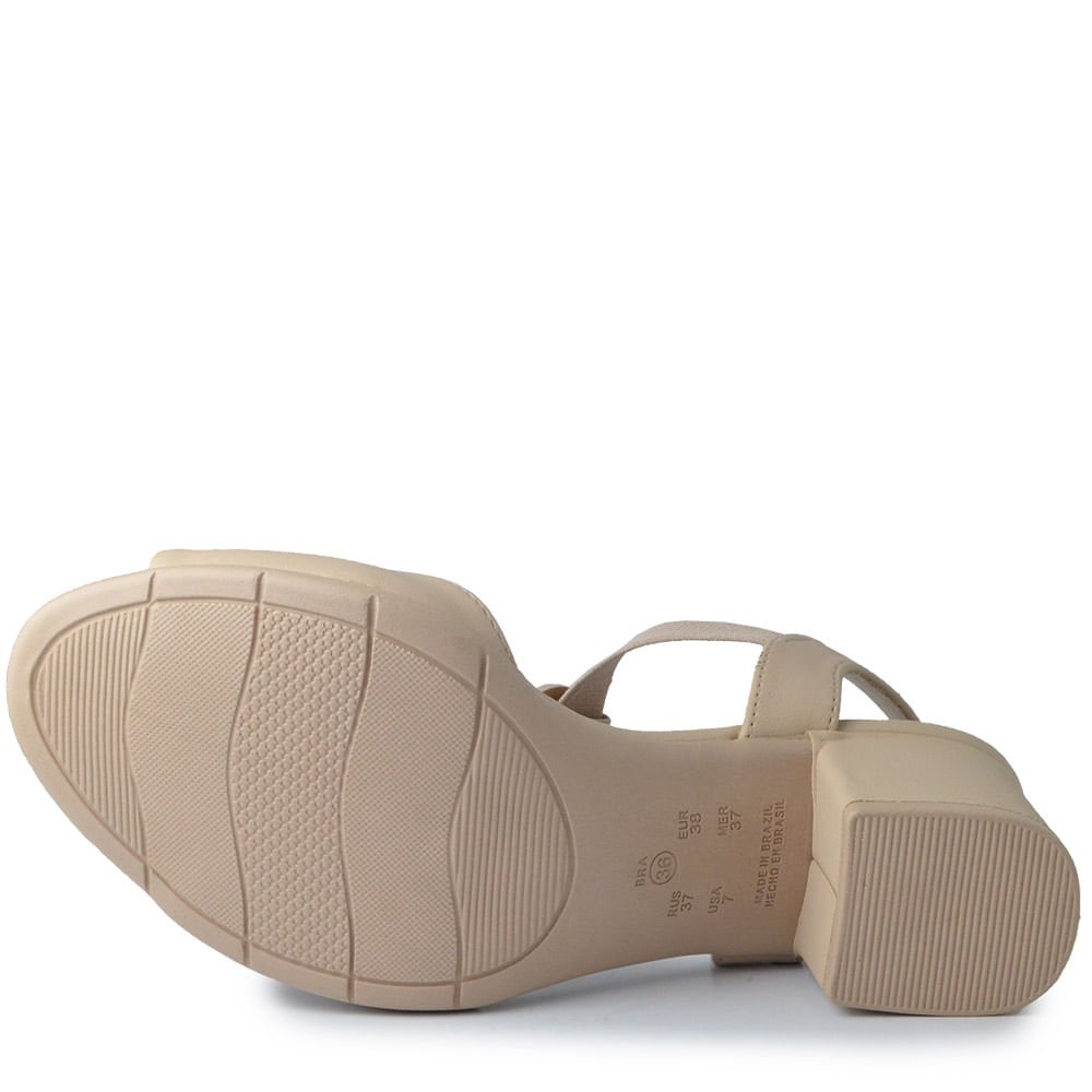 Sandália Comfortflex Salto Bloco Feminino 2557403 Off White 5
