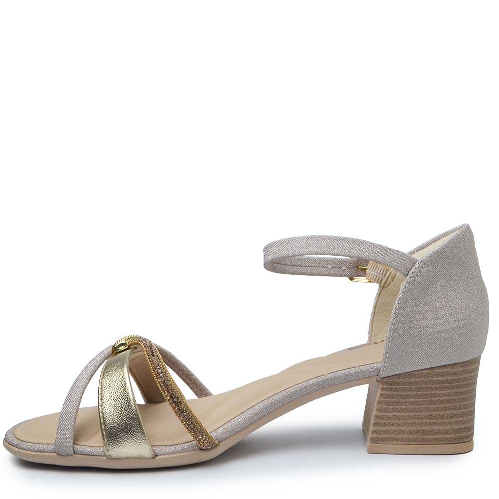 Sandália Comfortflex Salto Bloco Feminina 2556408 Bege 3