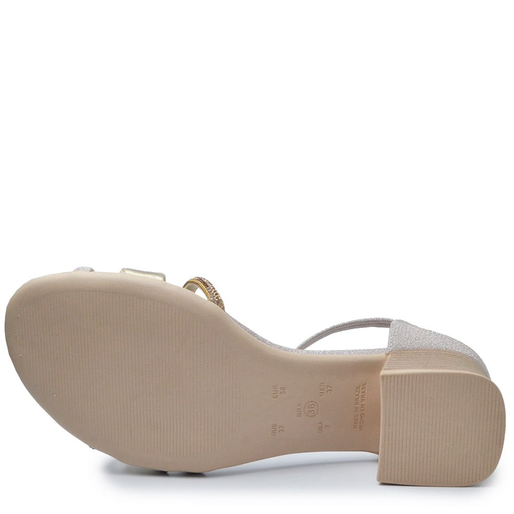 Sandália Comfortflex Salto Bloco Feminina 2556408 Bege 5