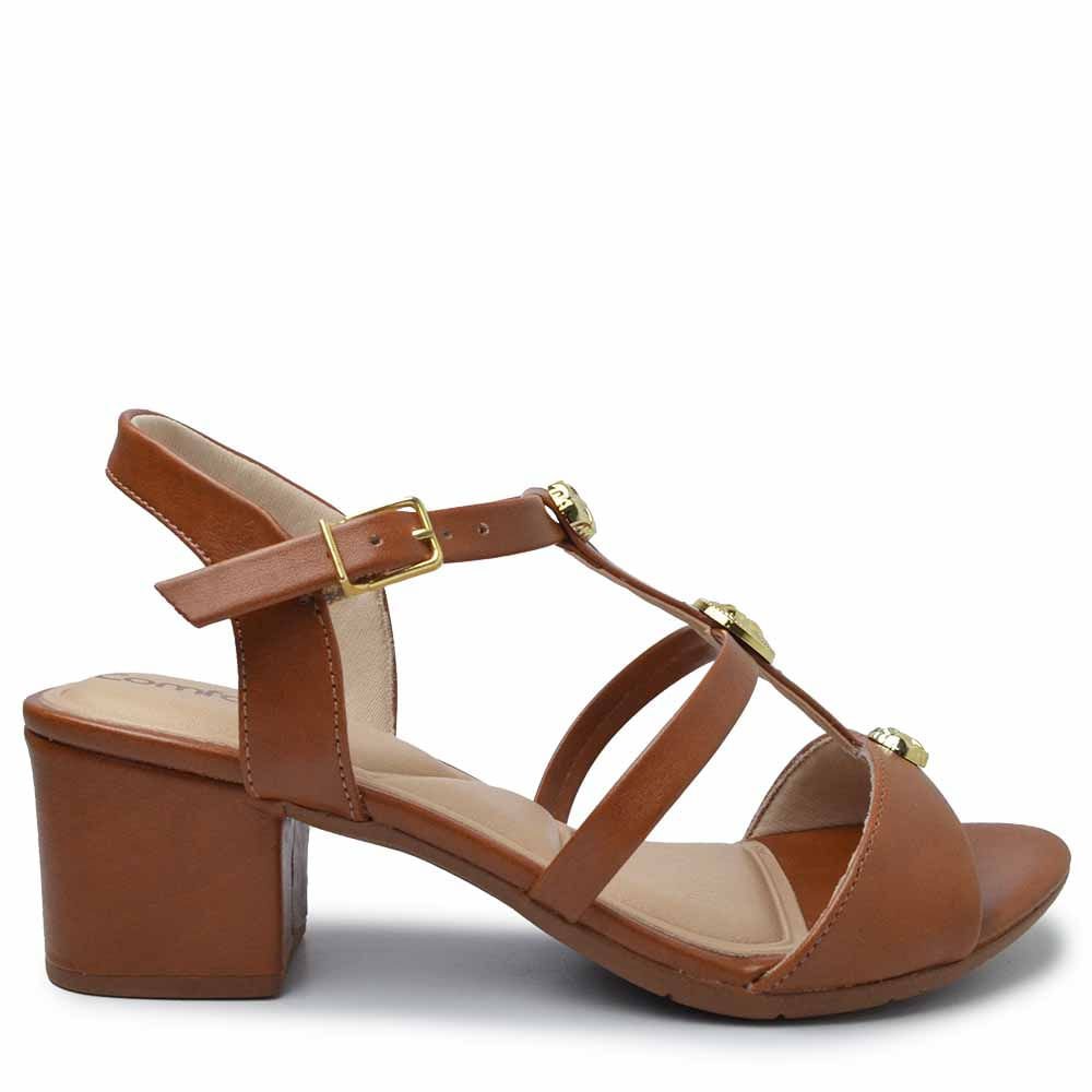 Sandália Comfortflex Salto Bloco Feminina 2562403