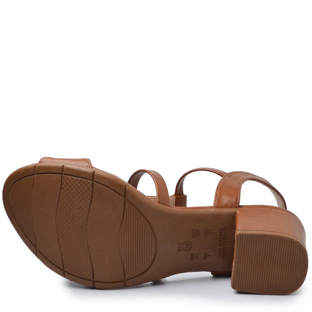 Sandália Comfortflex Salto Bloco Feminina 2562403 Ocre 5