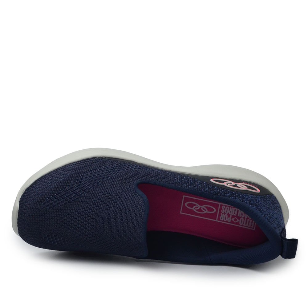 Tênis Casual Olympikus Feminino Slip On Safira 374 Azul Marinho 4