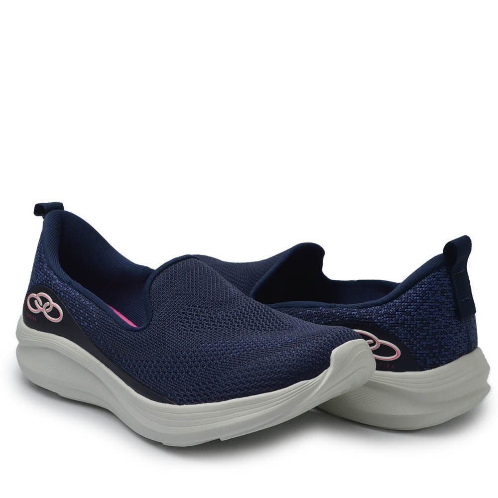 Tênis Casual Olympikus Feminino Slip On Safira 374 Azul Marinho 6