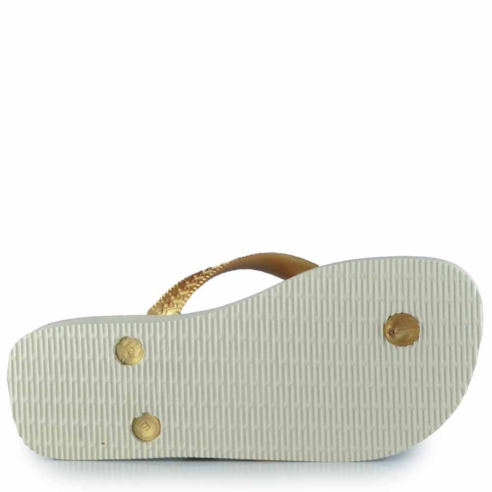 Chinelo Infantil Havaianas Feminino 25/26 Flores Bege 3