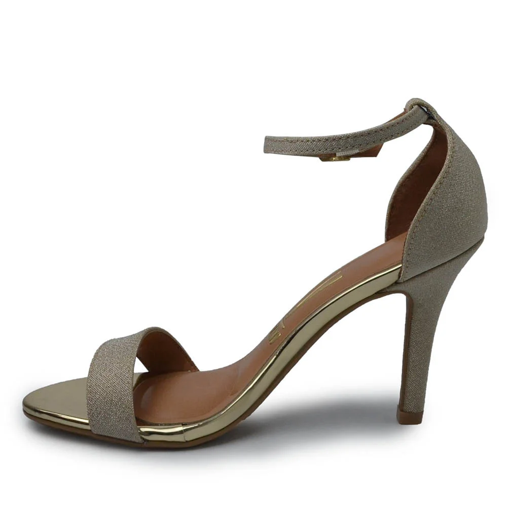 Sandália Vizzano Feminina Salto Fino 6249.452 GLITER Dourado 3