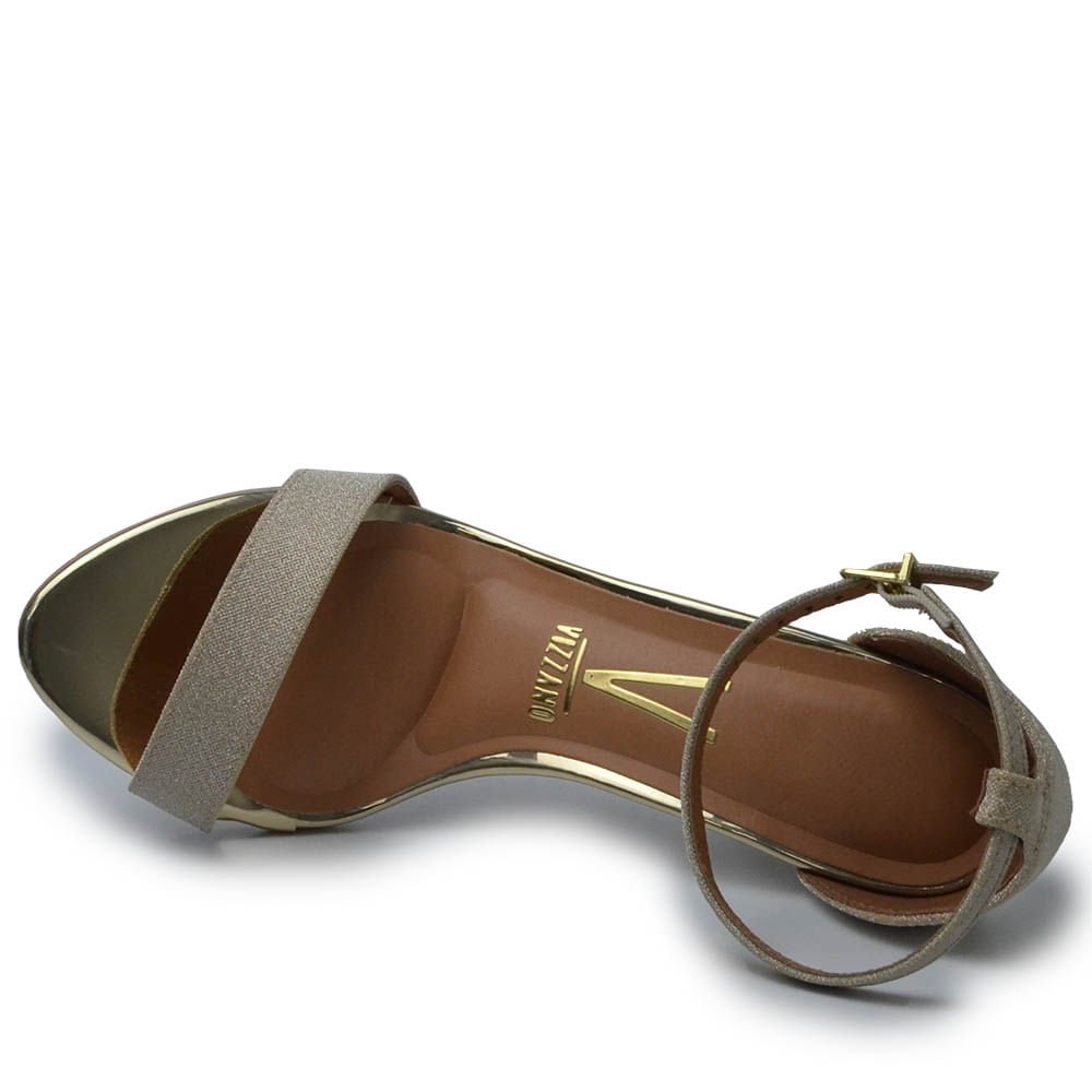 Sandália Vizzano Feminina Salto Fino 6249.452 GLITER Dourado 4
