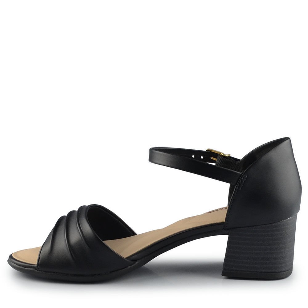 Sandália Comfortflex Feminina Salto Médio 2556304 Preto 3