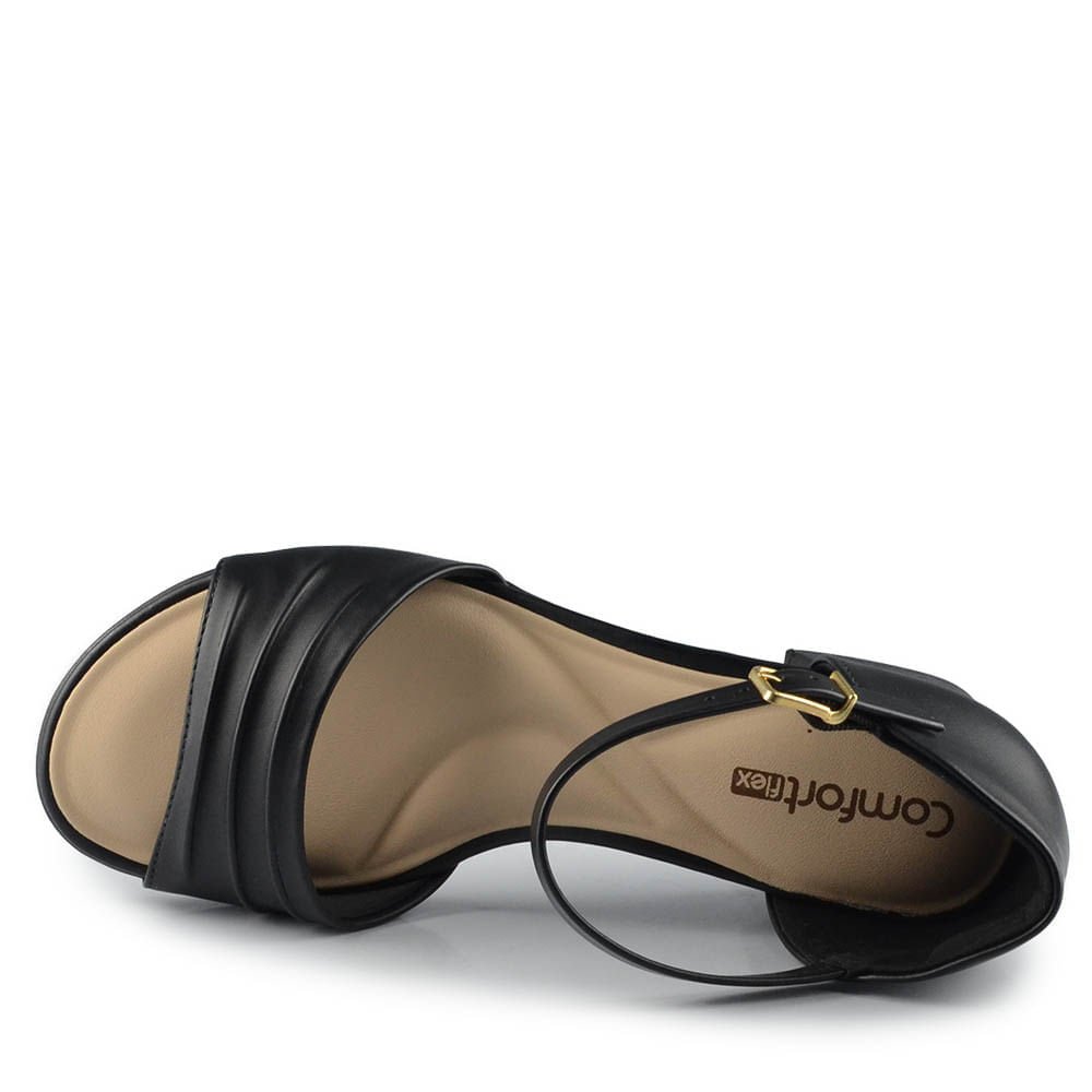 Sandália Comfortflex Feminina Salto Médio 2556304 Preto 4