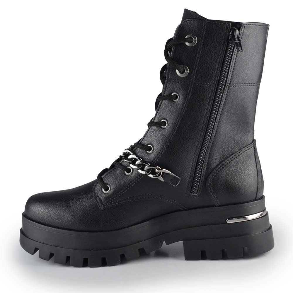 Coturno Cano Médio Via Marte Feminino Tratorado 007-002-01 Preto 3