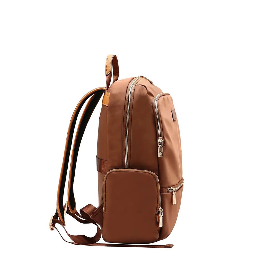 Mochila Chenson Feminina Twill Nylon CG85335 Marrom 3