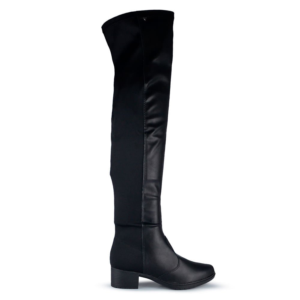 Bota Over Cano Longo Salto Baixo Mississipi Feminina MI603 Preto 4