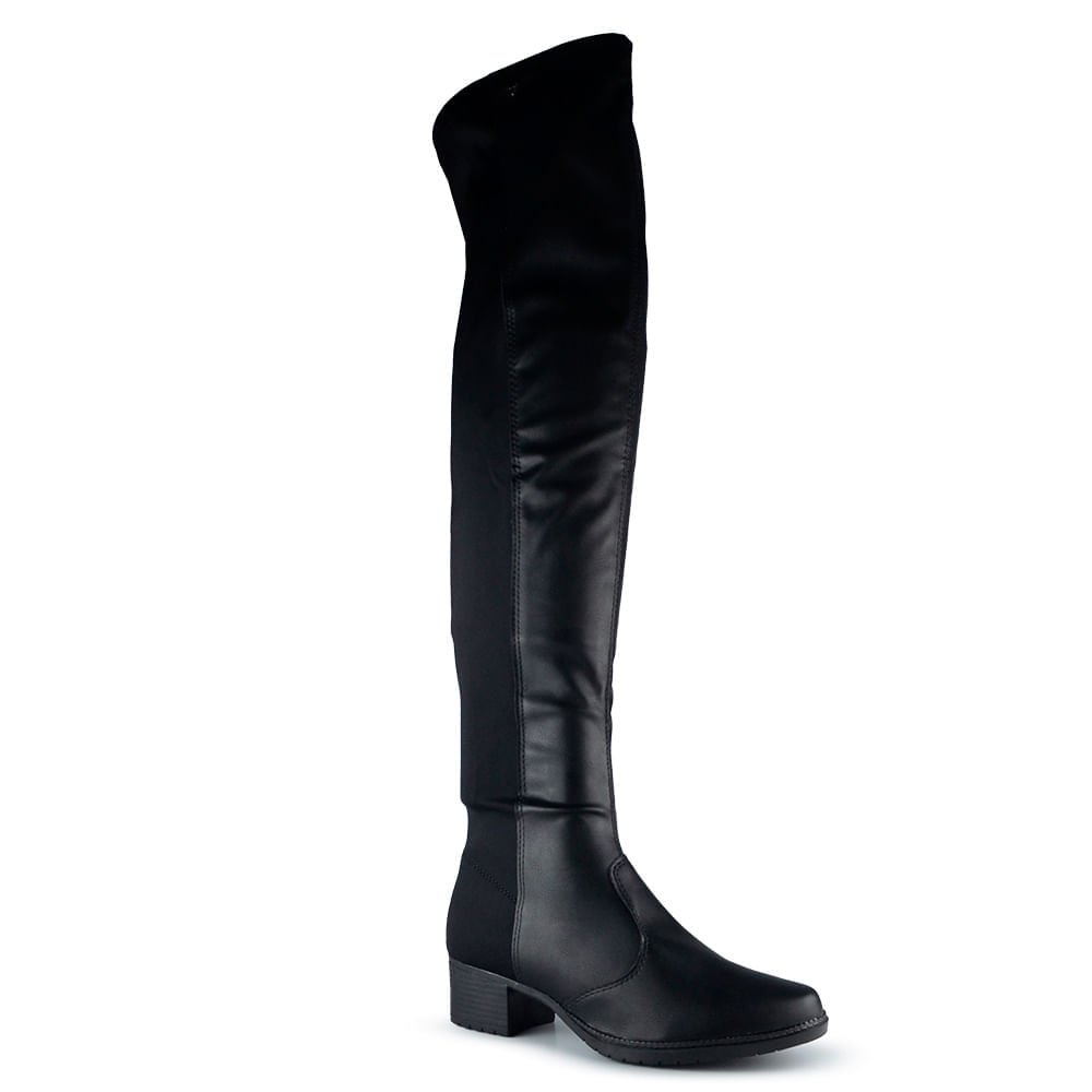 Bota Over Cano Longo Salto Baixo Mississipi Feminina MI603 Preto 5
