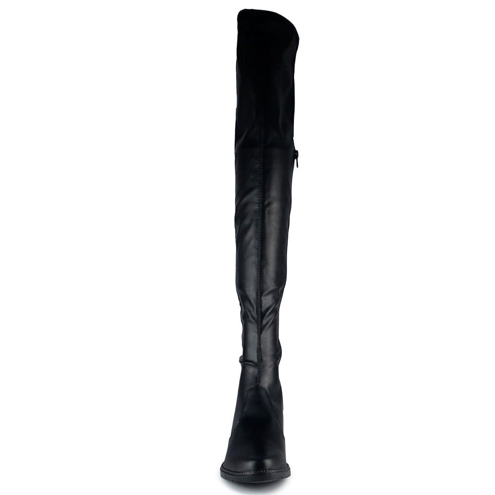 Bota Over Cano Longo Salto Baixo Mississipi Feminina MI603 Preto 2