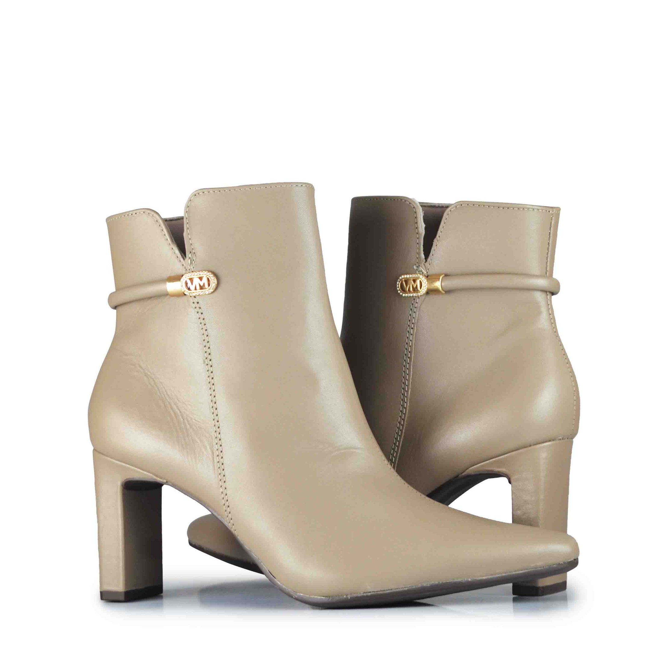 Bota Cano Médio Via Marte Feminina 356-002-01 Creme 6