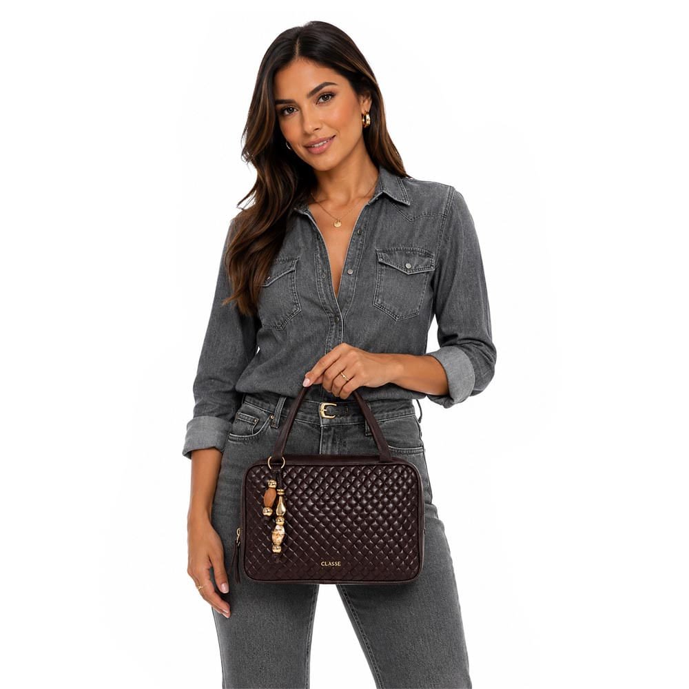 Bolsa Classe Feminina Camera Bag 3544 Café 2