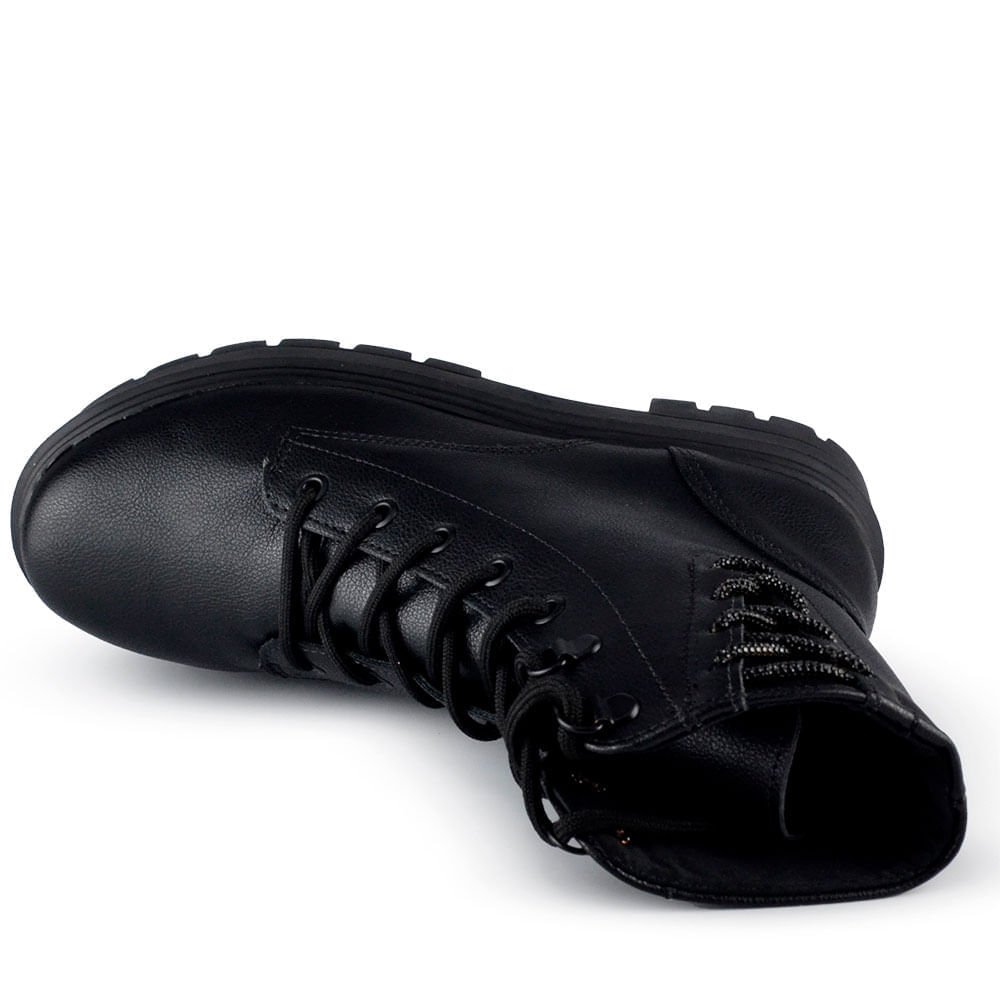 Coturno Cano Médio Via Marte Feminino Tratorado 025-009-01 Preto 4