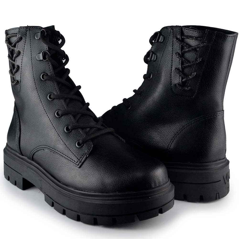 Coturno Cano Médio Via Marte Feminino Tratorado 025-009-01 Preto 6