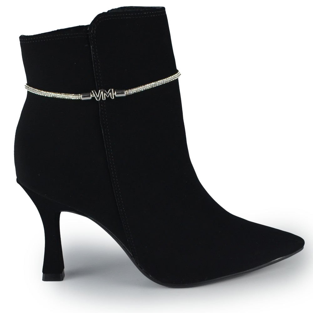 Bota Cano Baixo Via Marte Feminina Salto Alto Fino 094-003-01 Preto 1