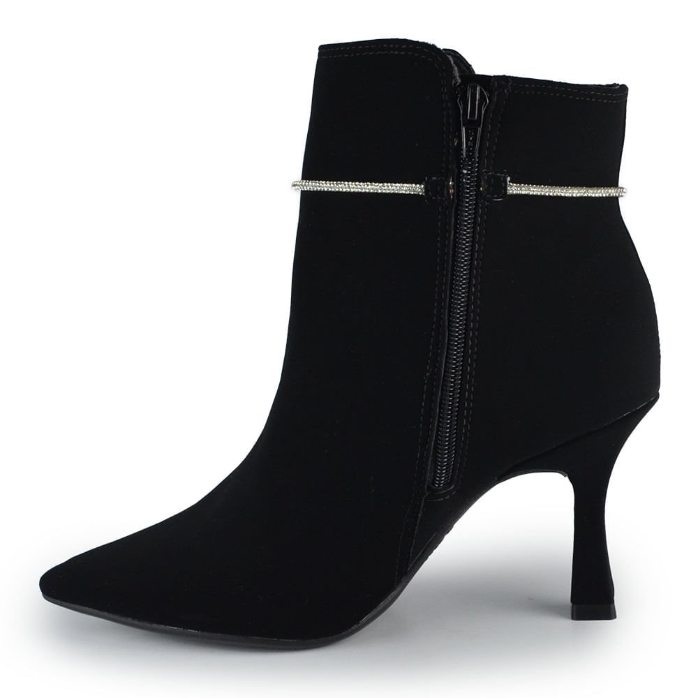 Bota Cano Baixo Via Marte Feminina Salto Alto Fino 094-003-01 Preto 3