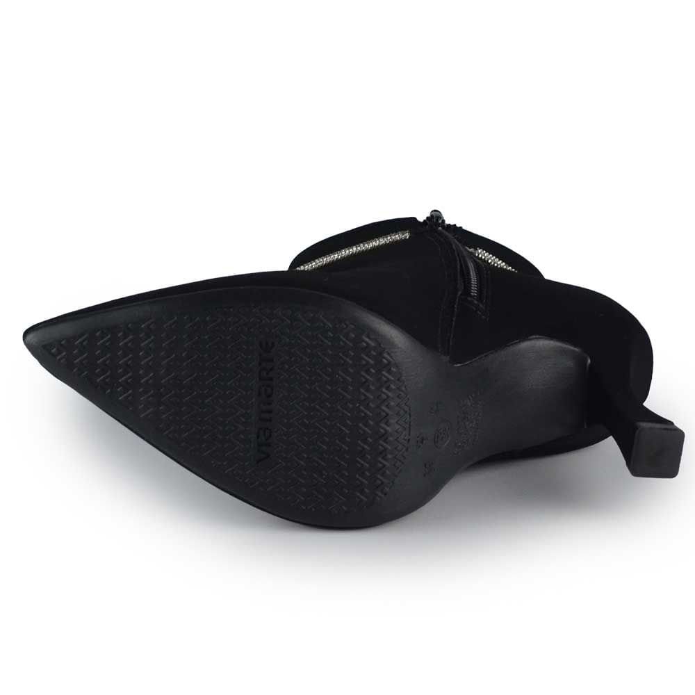 Bota Cano Baixo Via Marte Feminina Salto Alto Fino 094-003-01 Preto 5