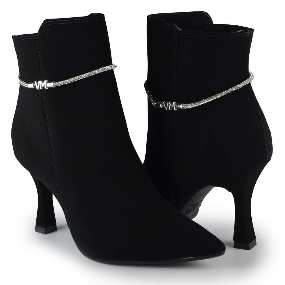 Bota Cano Baixo Via Marte Feminina Salto Alto Fino 094-003-01 Preto 6