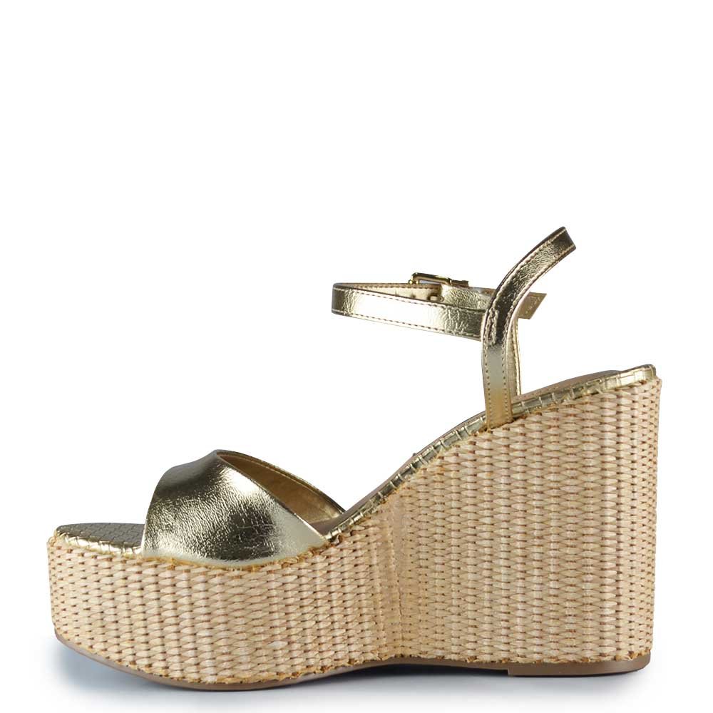 Sandália Anabela Via Marte Feminina 404-006-01 Dourado 3