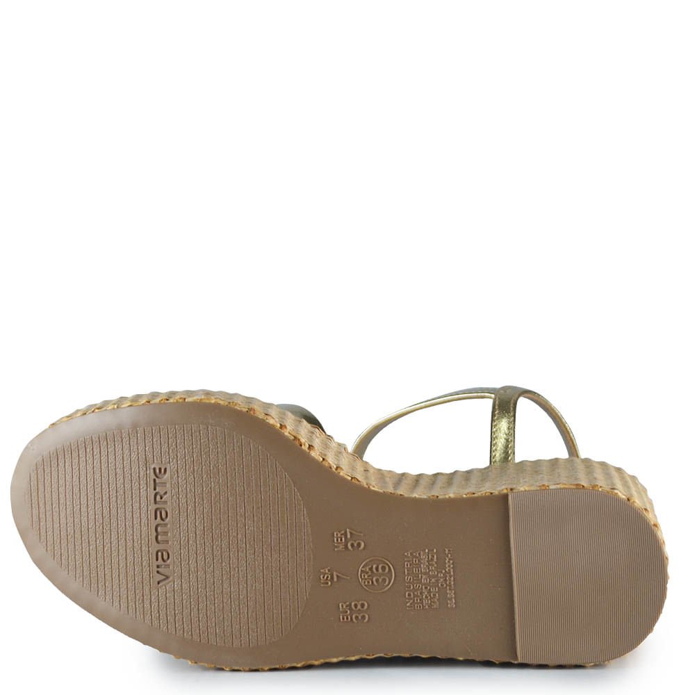Sandália Anabela Via Marte Feminina 404-006-01 Dourado 5