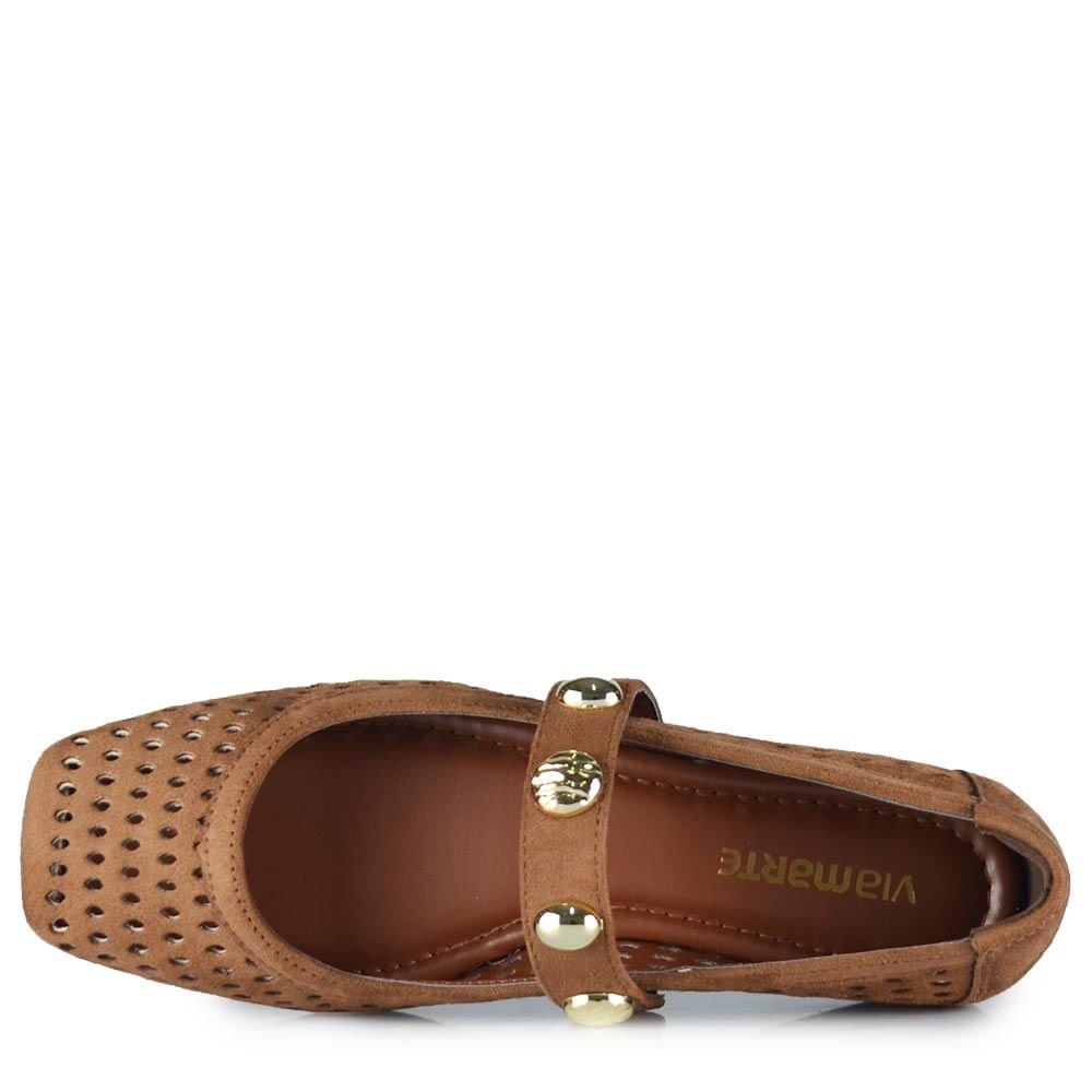 Sapatilha Mary Jane Via Marte Feminina 048-014-01 Marrom 4