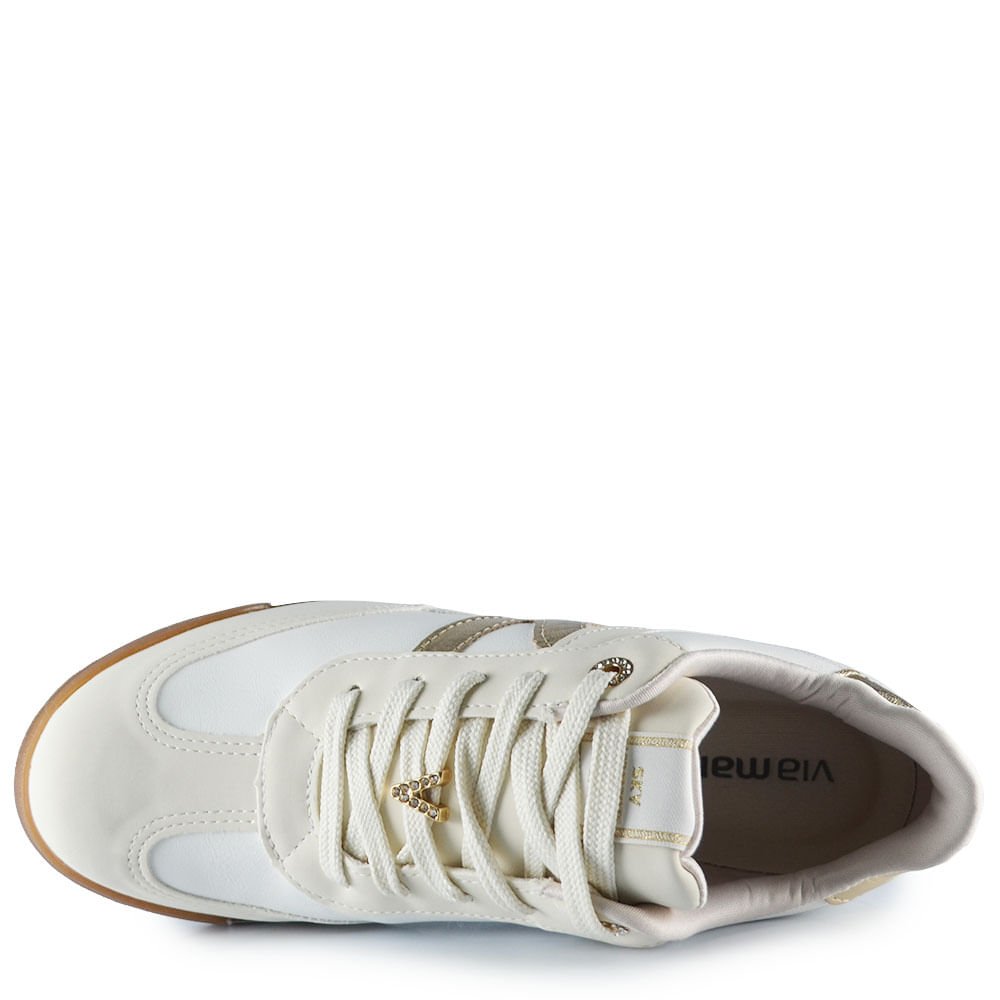 Tênis Casual Via Marte Feminino 237-024-05 Creme 4