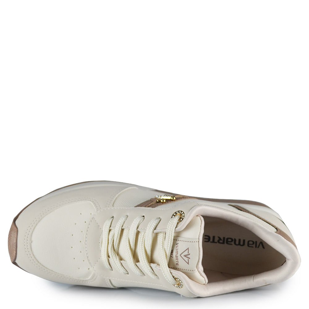 Tênis Casual Via Marte Feminino 046-027-20 Bege 4