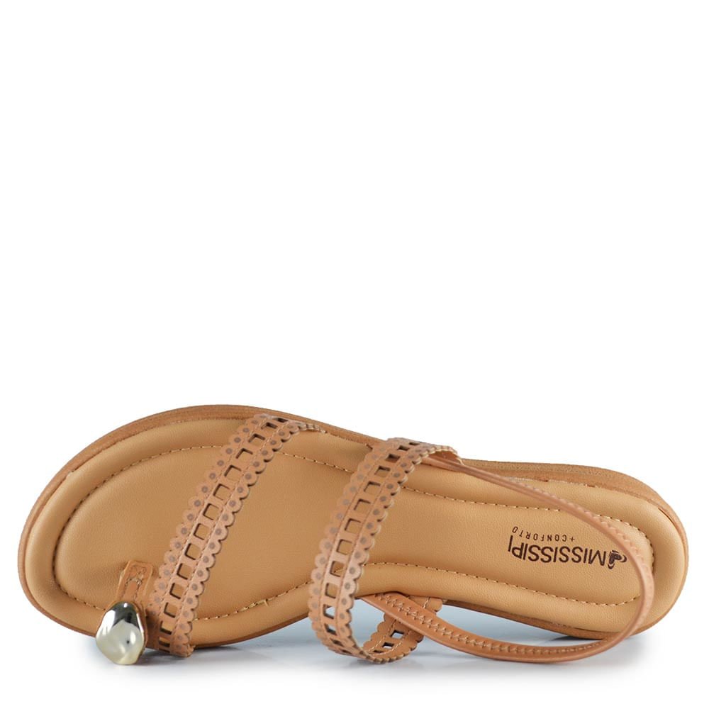 Sandália Flatform Mississipi Feminina J2022 Bege 4