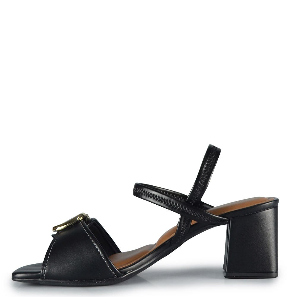 Sandália Salto Bloco Comfortflex Feminina 2638404 Preto 3