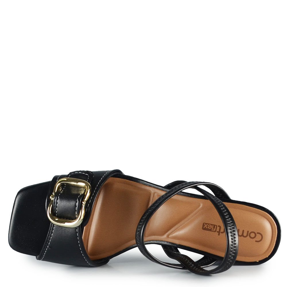 Sandália Salto Bloco Comfortflex Feminina 2638404 Preto 4