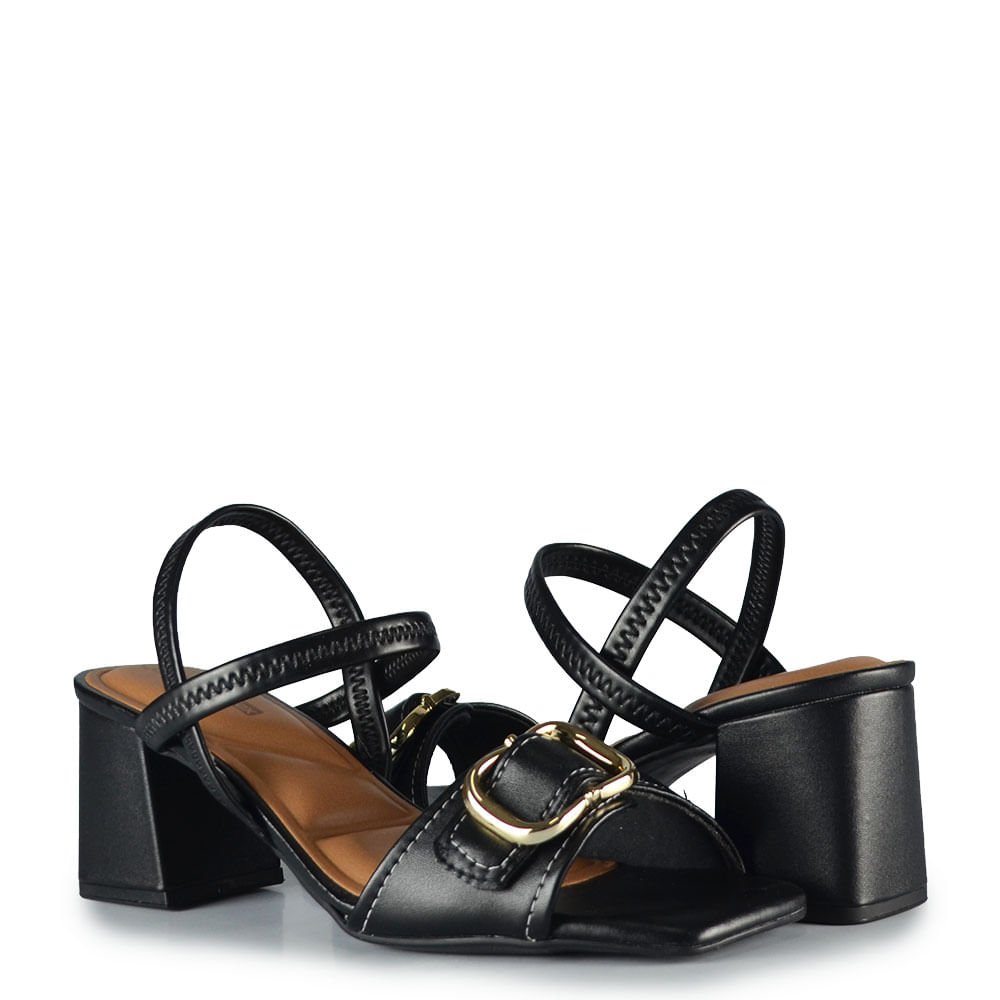 Sandália Salto Bloco Comfortflex Feminina 2638404 Preto 6