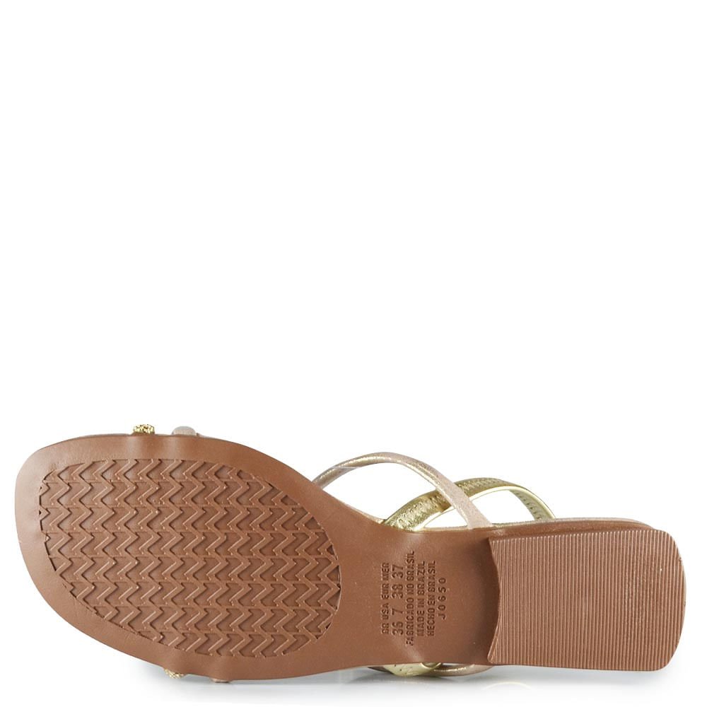 Sandália Rasteira Mississipi Feminina J2781 Dourado 5