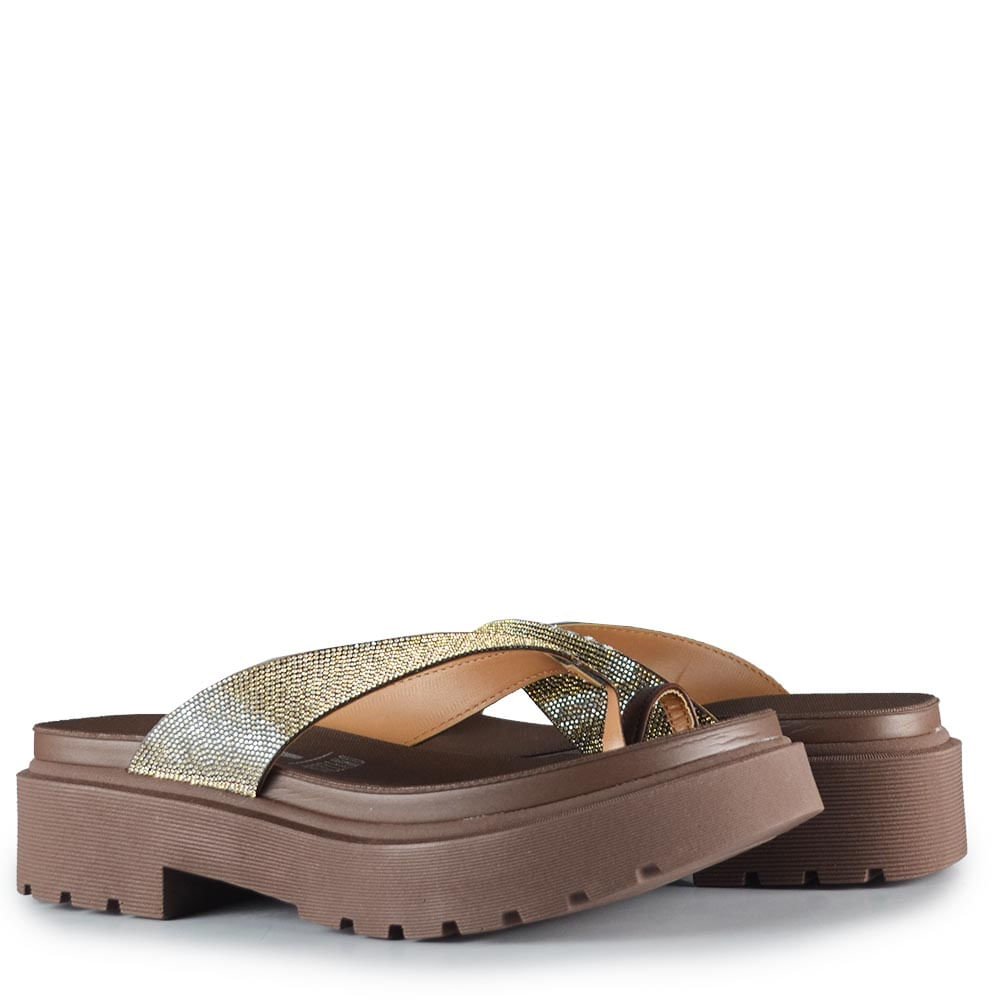 Tamanco Plataforma Vizzano Feminino 6499.141 Marrom 6