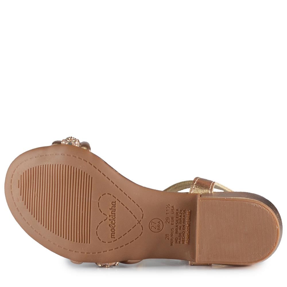 Sandália Salto Baixo Infantil Molekinha Feminina 2318.154 Rosé Gold 5