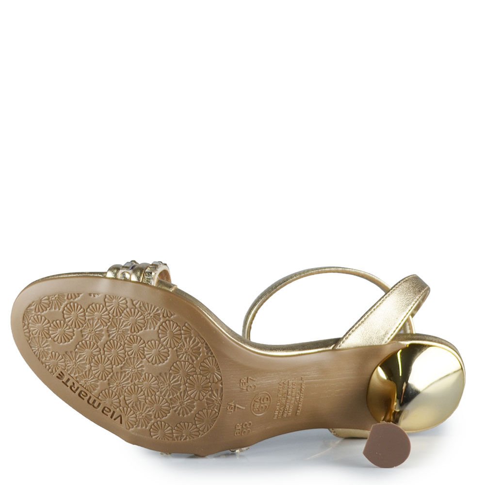 Sandália Salto Fino Via Marte Feminina 409-007-03 Dourado 5