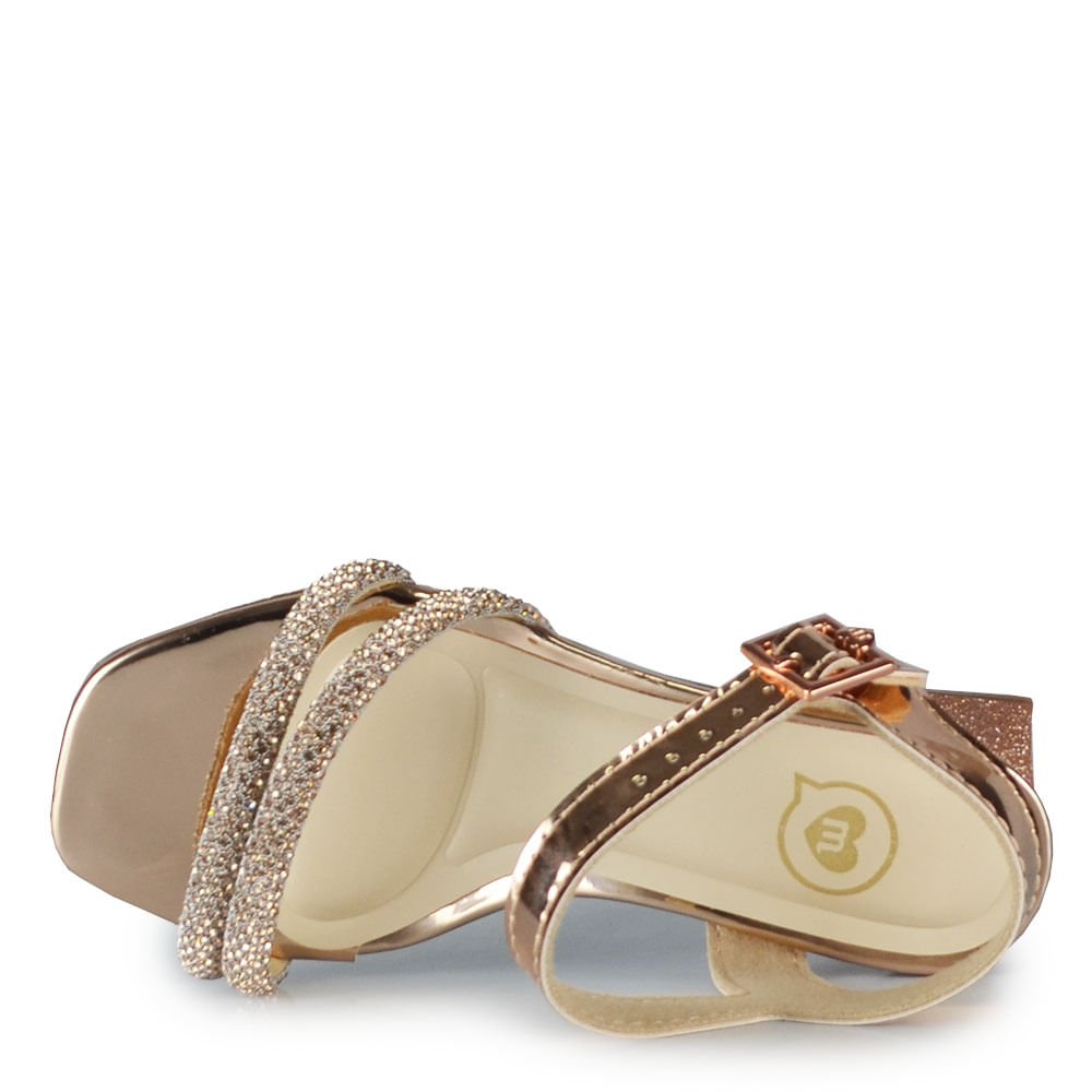 Sandália Salto Baixo Infantil Molekinha Feminina 2347.107 Rosé Gold 4